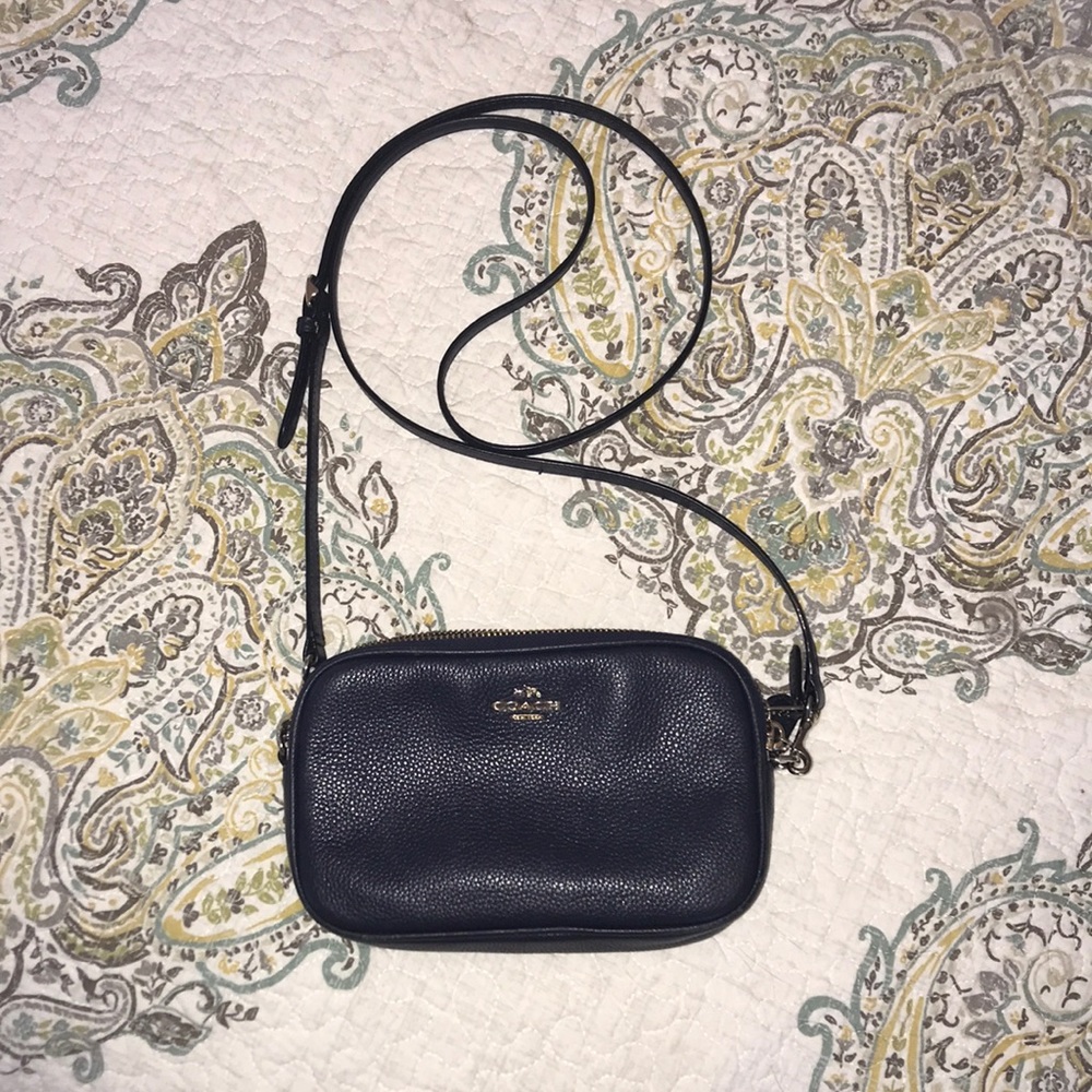 Coach navy cross-body purse